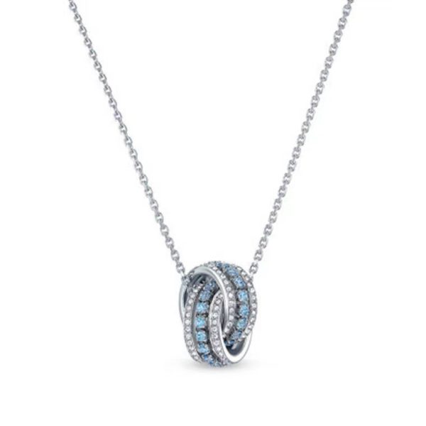 Swarovski women's interlocking rings necklace