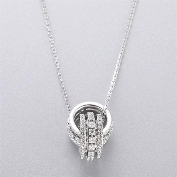 Swarovski women's interlocking rings necklace - Image 3