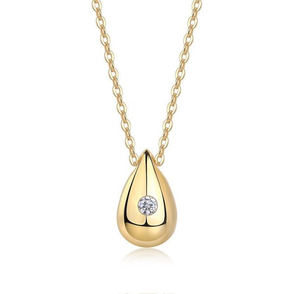 S925 silver Moissanite teardrop pendant