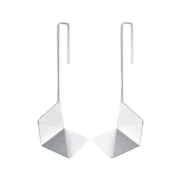 Forget-Me-Not series origami silver S925 ear pendants