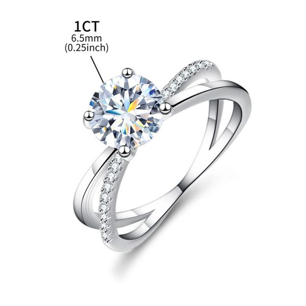 1 Carat Moissanite S925 Silver Ring