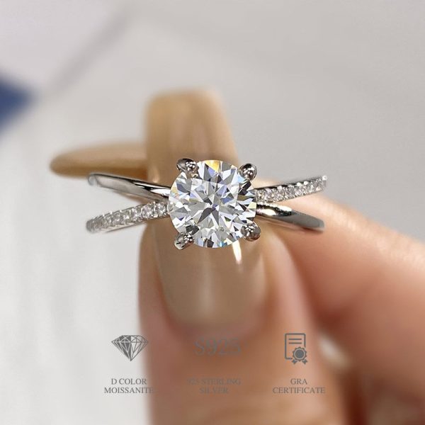 1 Carat Moissanite S925 Silver Ring - Image 2