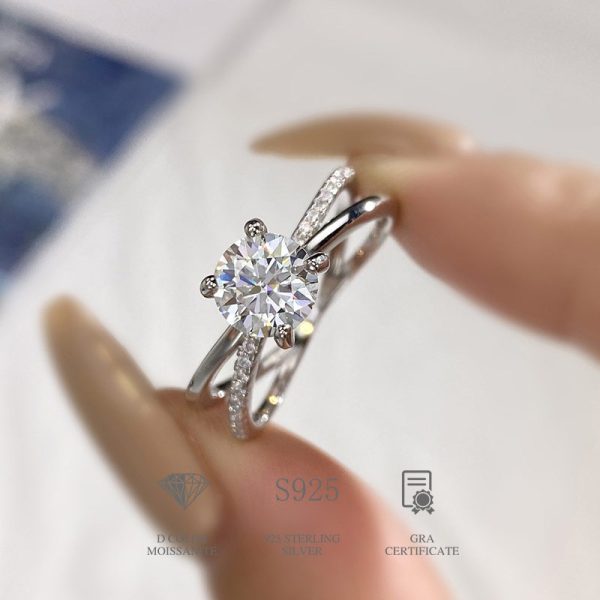 1 Carat Moissanite S925 Silver Ring - Image 3